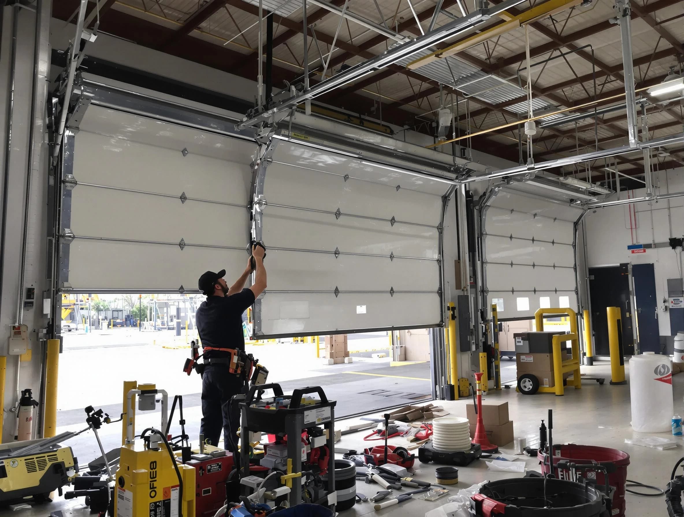 Loveland Garage Door Repair technician performing commercial garage door repair in Loveland