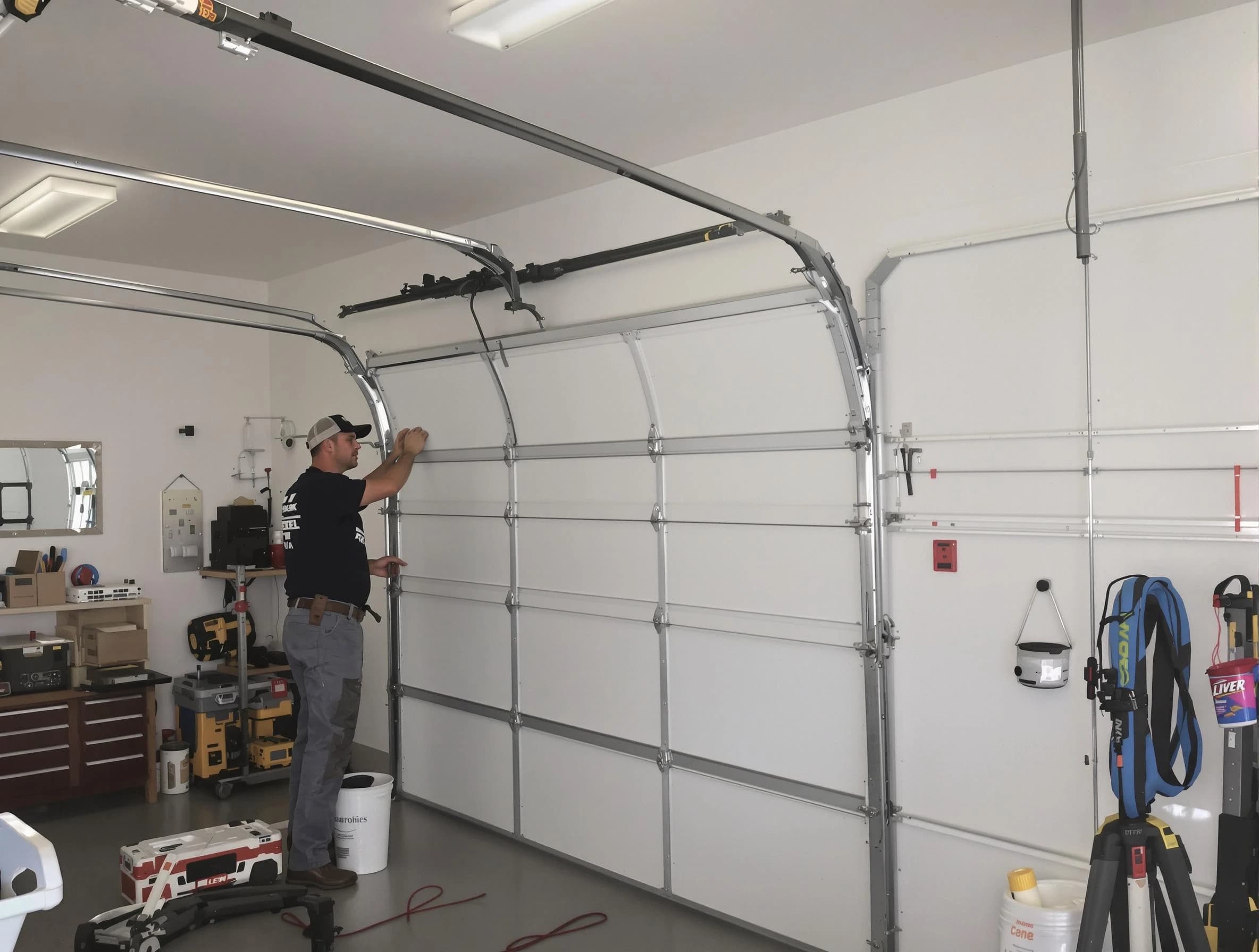 Loveland Garage Door Repair team installing new garage door in Loveland