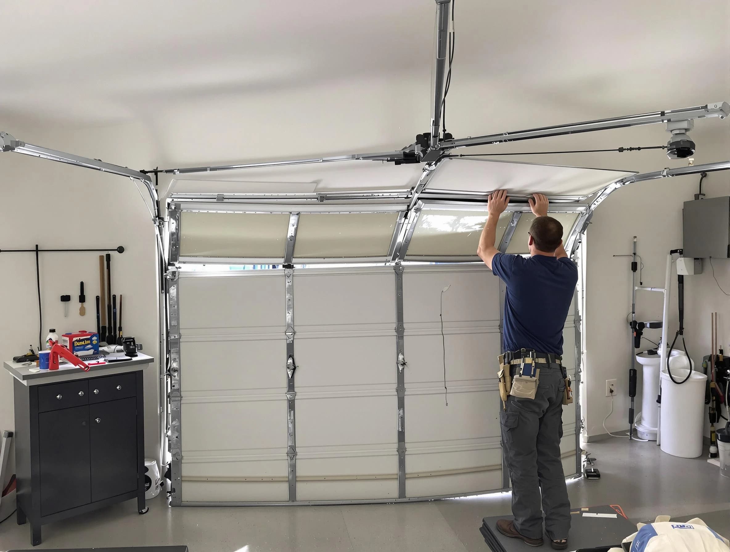 Loveland Garage Door Repair specialist performing precise section replacement on Loveland garage door