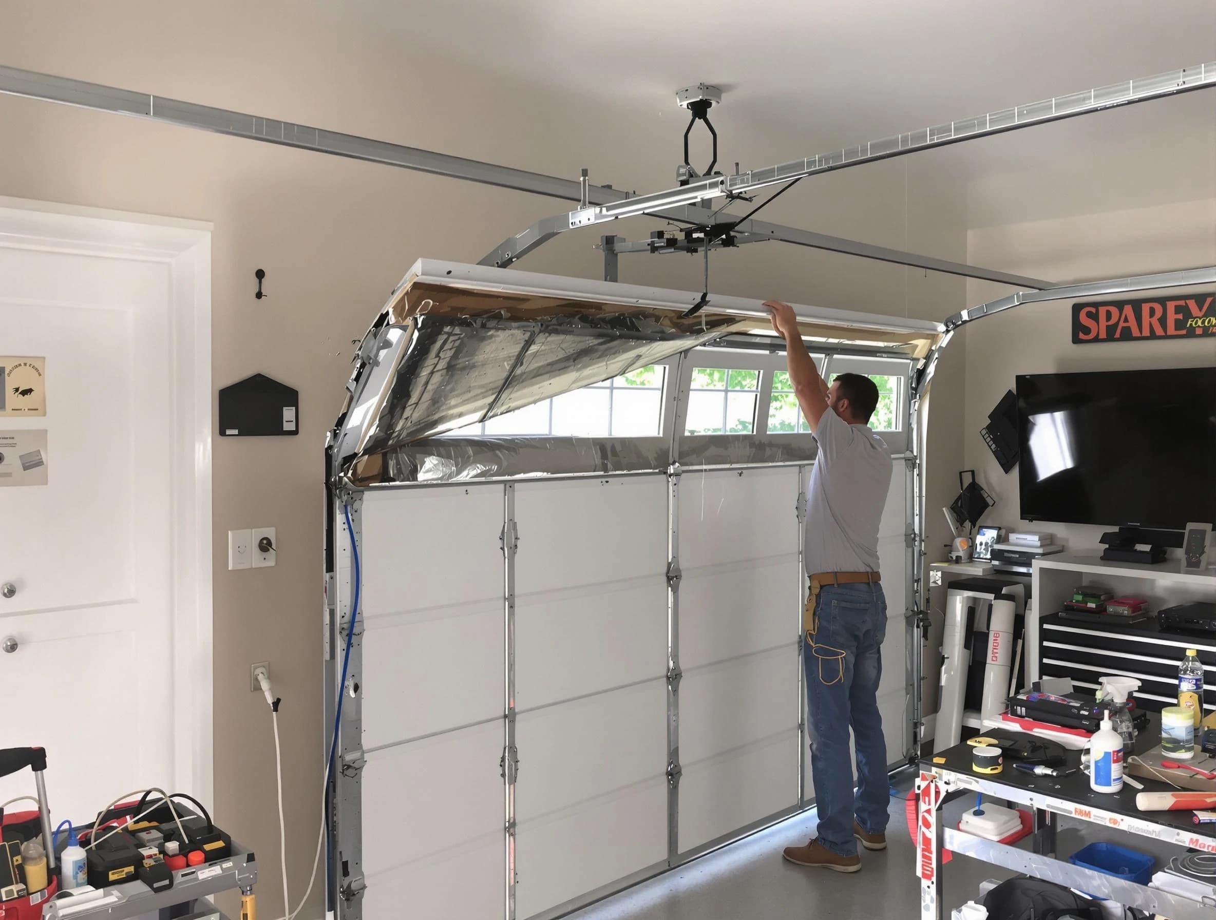 Garage door section replacement by Loveland Garage Door Repair in Loveland
