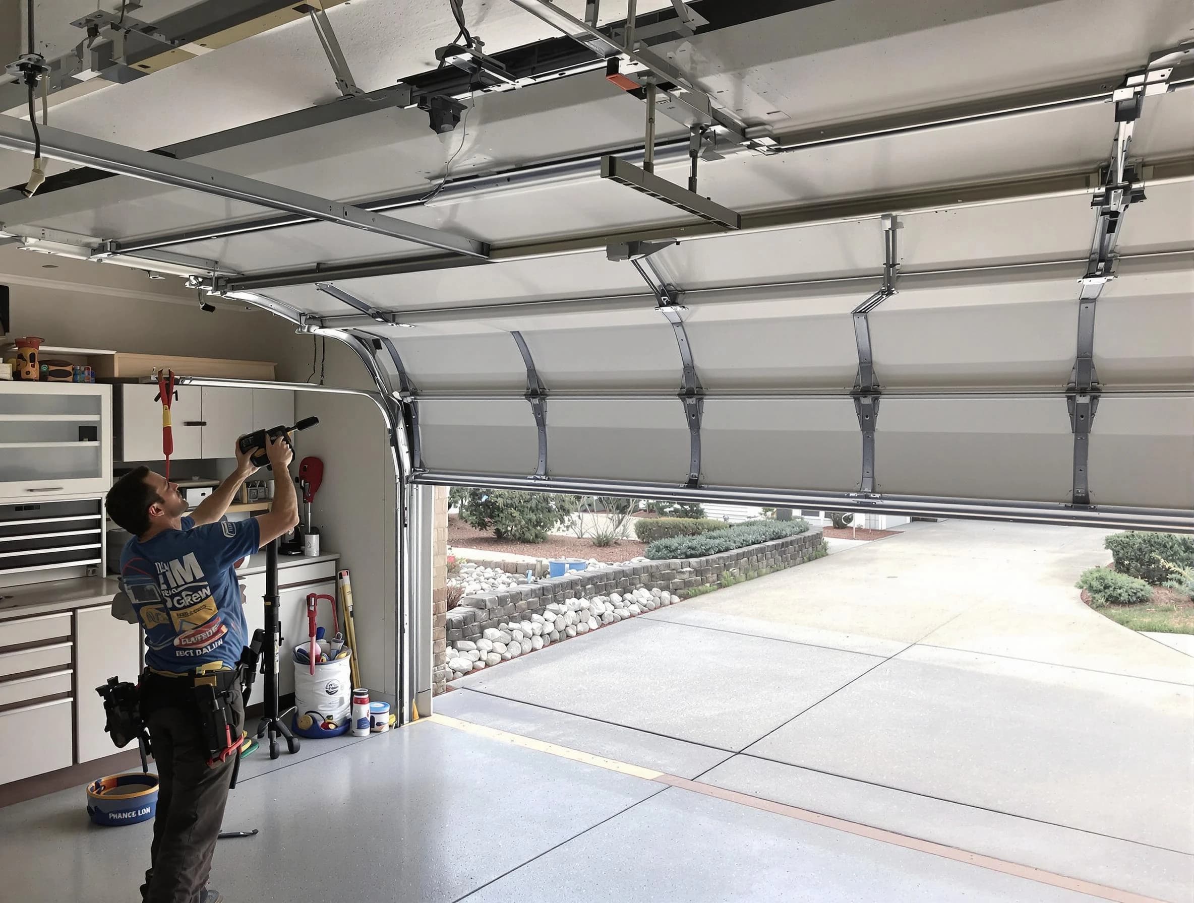 Garage door track repair service by Loveland Garage Door Repair in Loveland