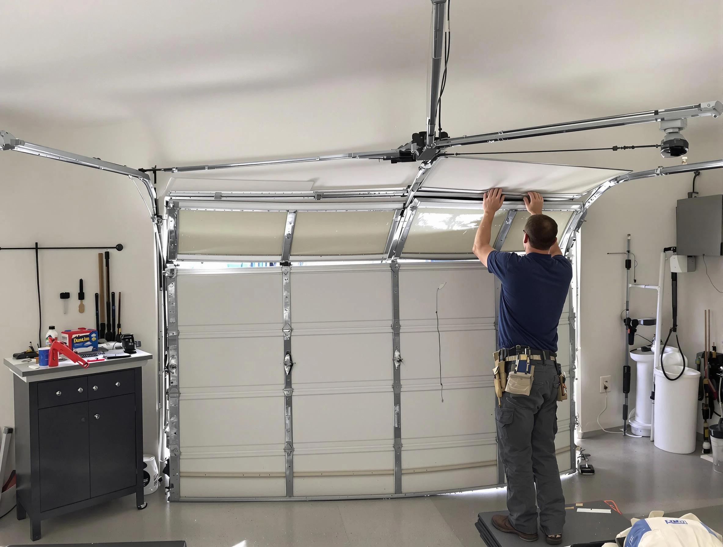 Loveland Garage Door Repair specialist performing precise section replacement on Loveland garage door