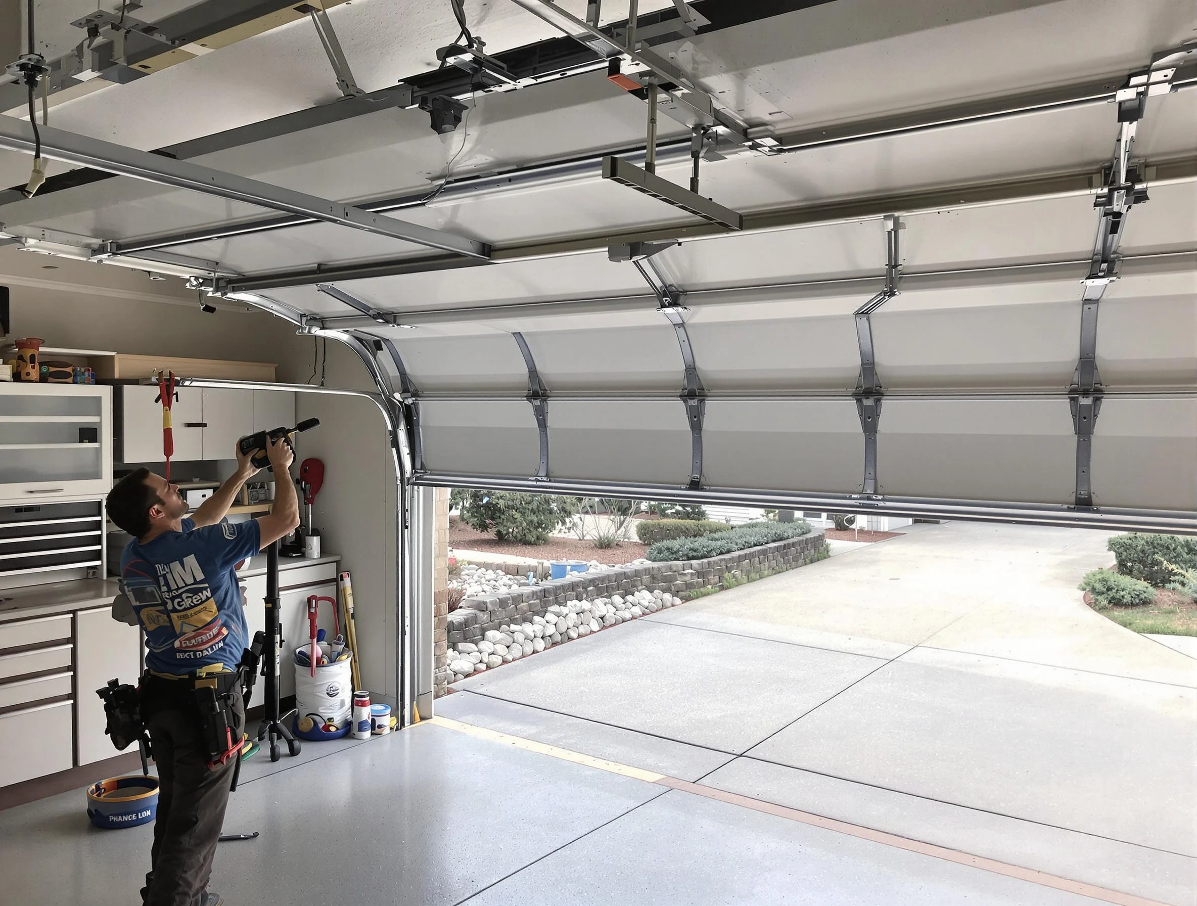 Garage door track repair service by Loveland Garage Door Repair in Loveland